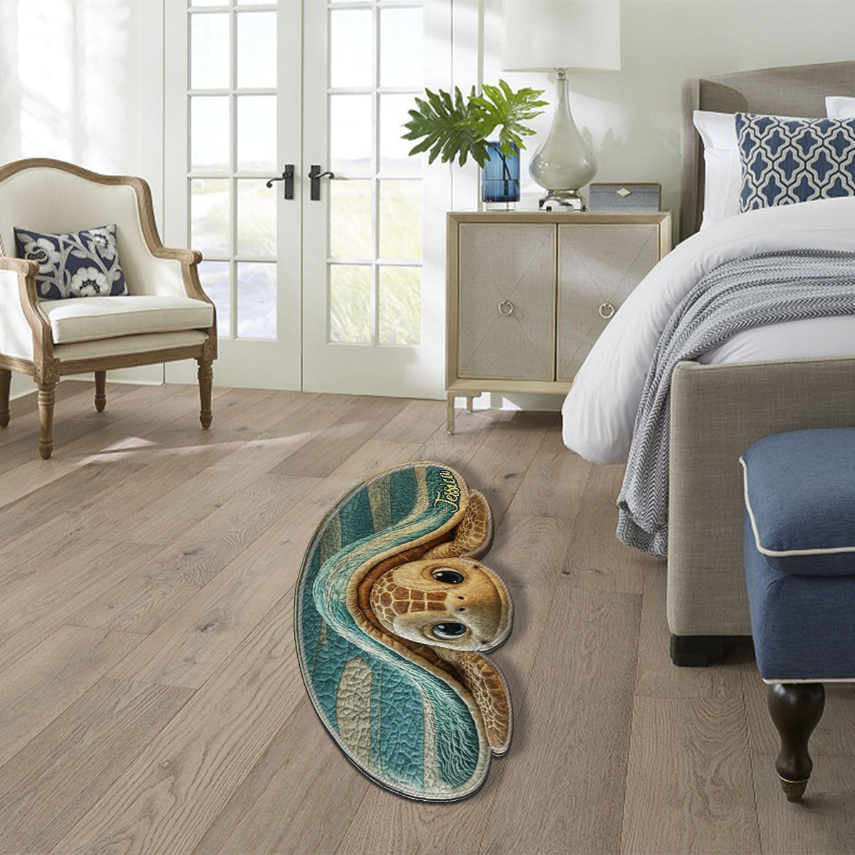 Love Turtle - Personalized Turtle Non-Slip Tufted Rug