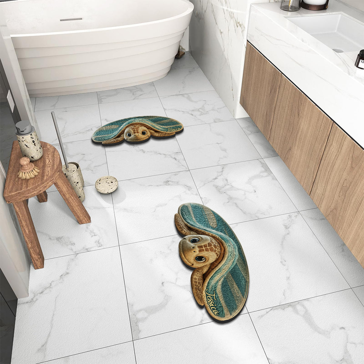 Love Turtle - Personalized Turtle Non-Slip Tufted Rug