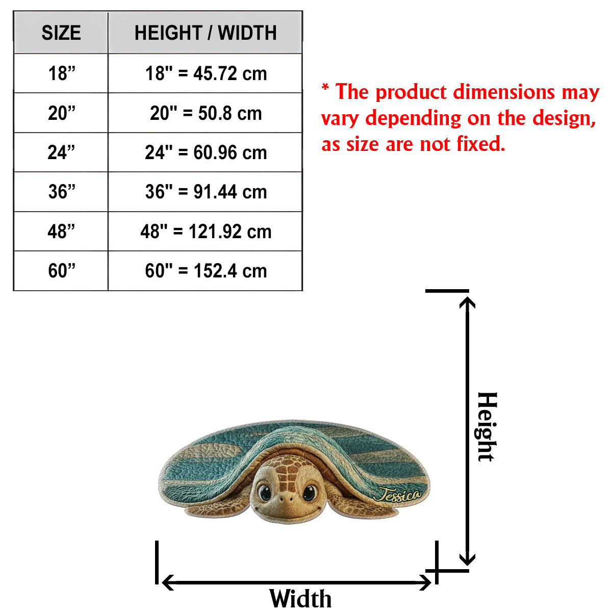 Love Turtle - Personalized Turtle Non-Slip Tufted Rug