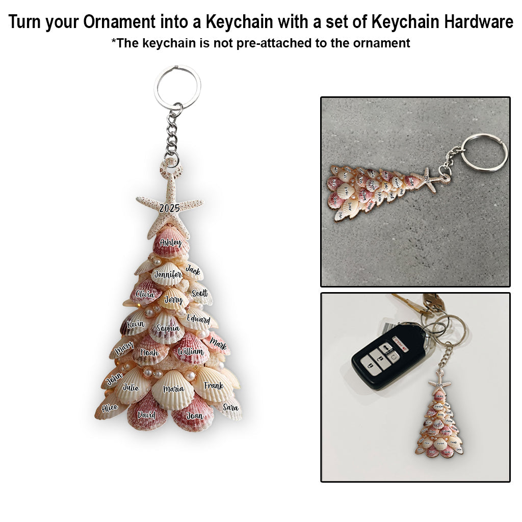 Seashell Christmas Tree - Personalized Family Ornament