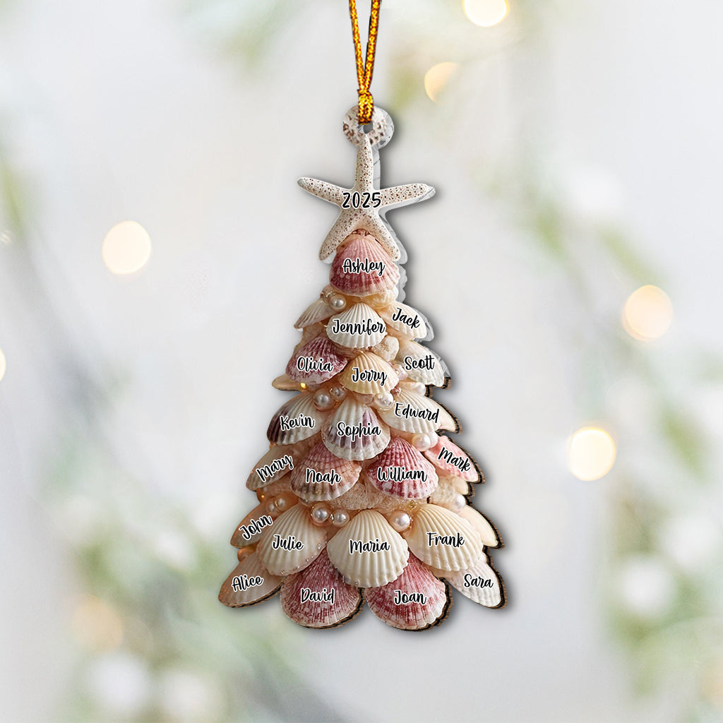 Seashell Christmas Tree - Personalized Family Ornament