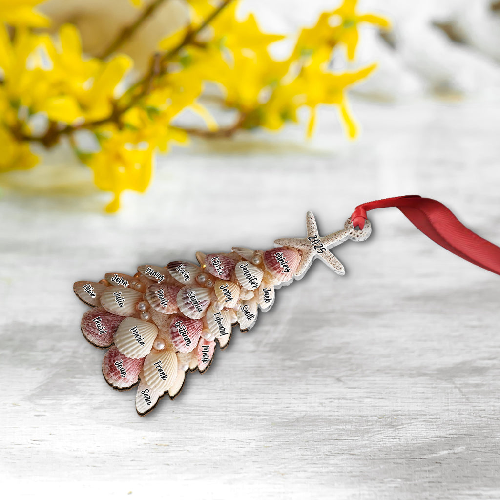 Seashell Christmas Tree - Personalized Family Ornament