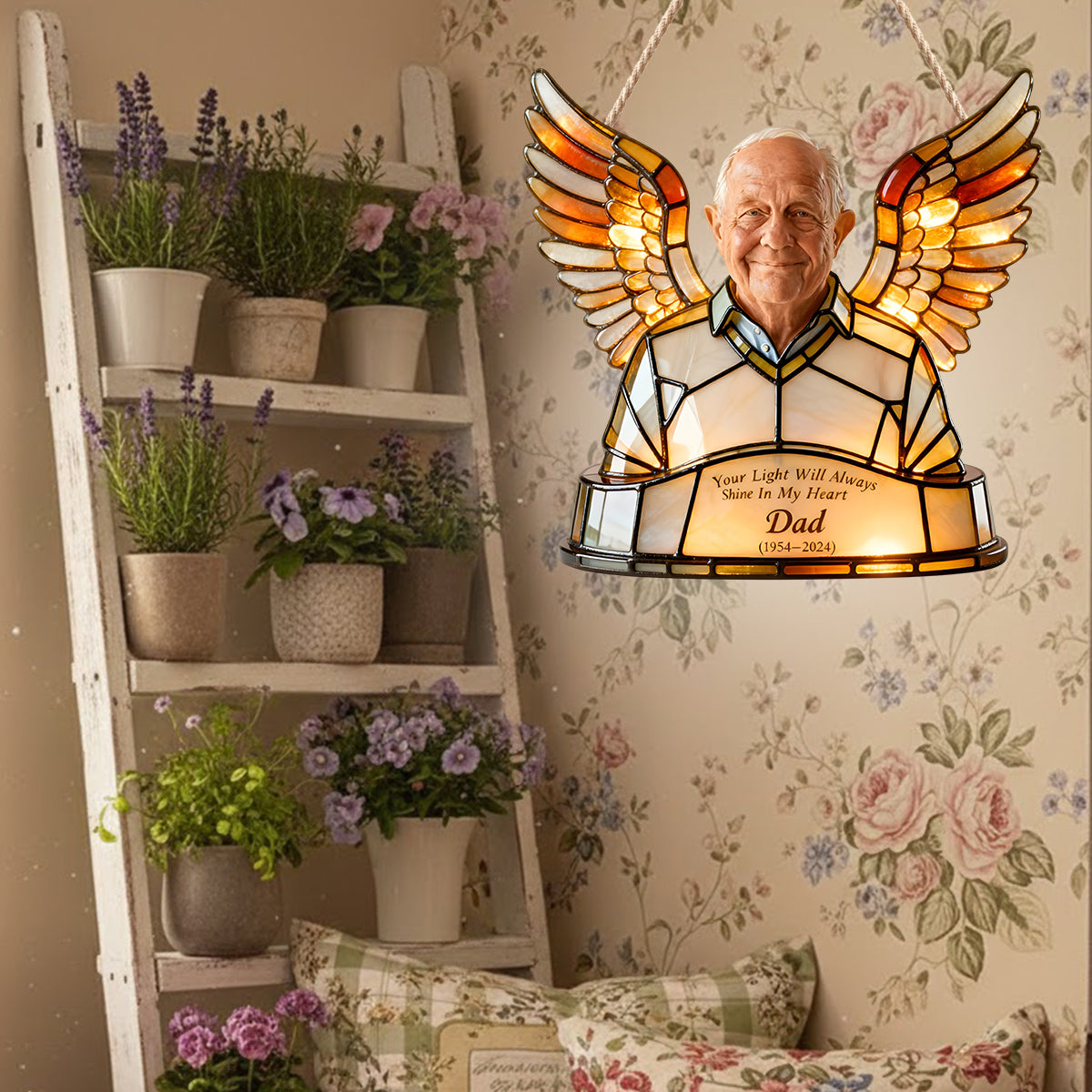 Dein Licht wird immer leuchten – Personalisierte Gedenktafel aus Acryl mit LED-Beleuchtung