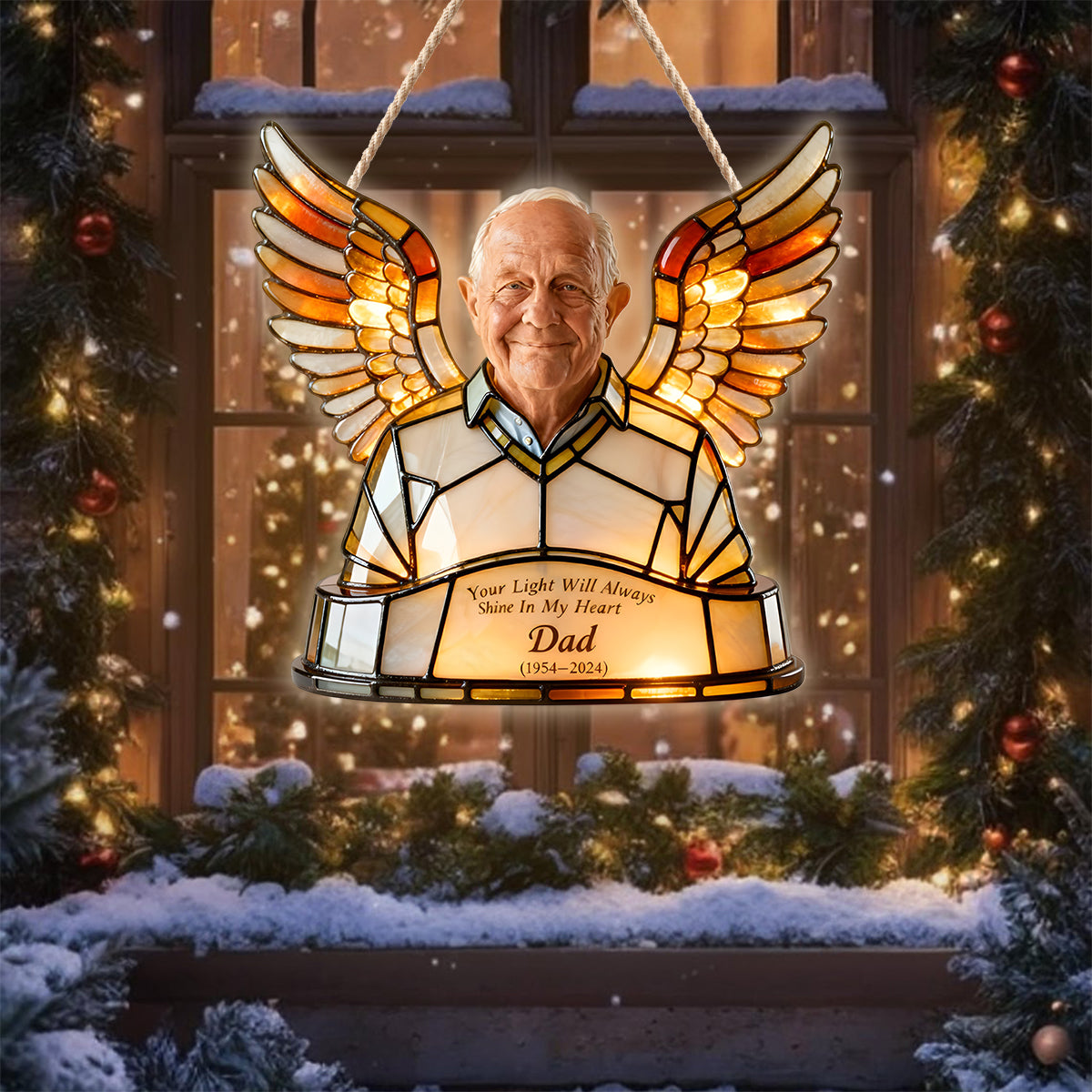 Dein Licht wird immer leuchten – Personalisierte Gedenktafel aus Acryl mit LED-Beleuchtung