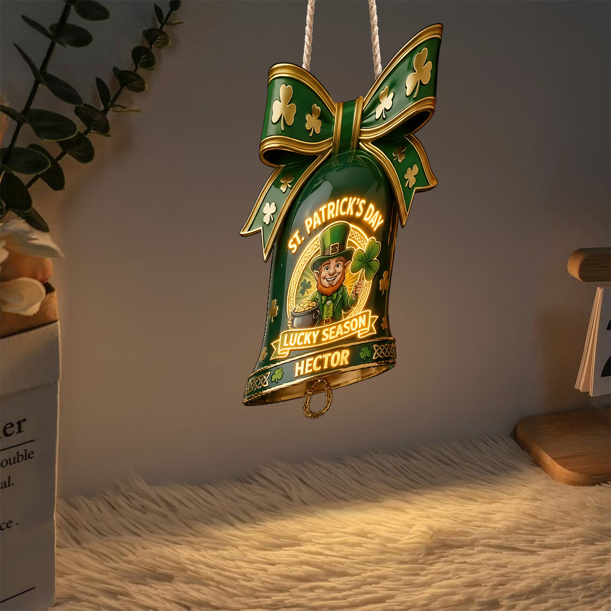 Saison de chance - Panneau lumineux LED irlandais personnalisé en acrylique