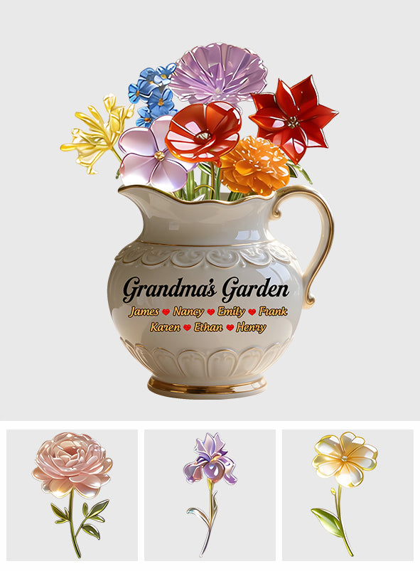 Grandma's Garden - Personalized Grandma Custom Shaped Acrylic Plaque