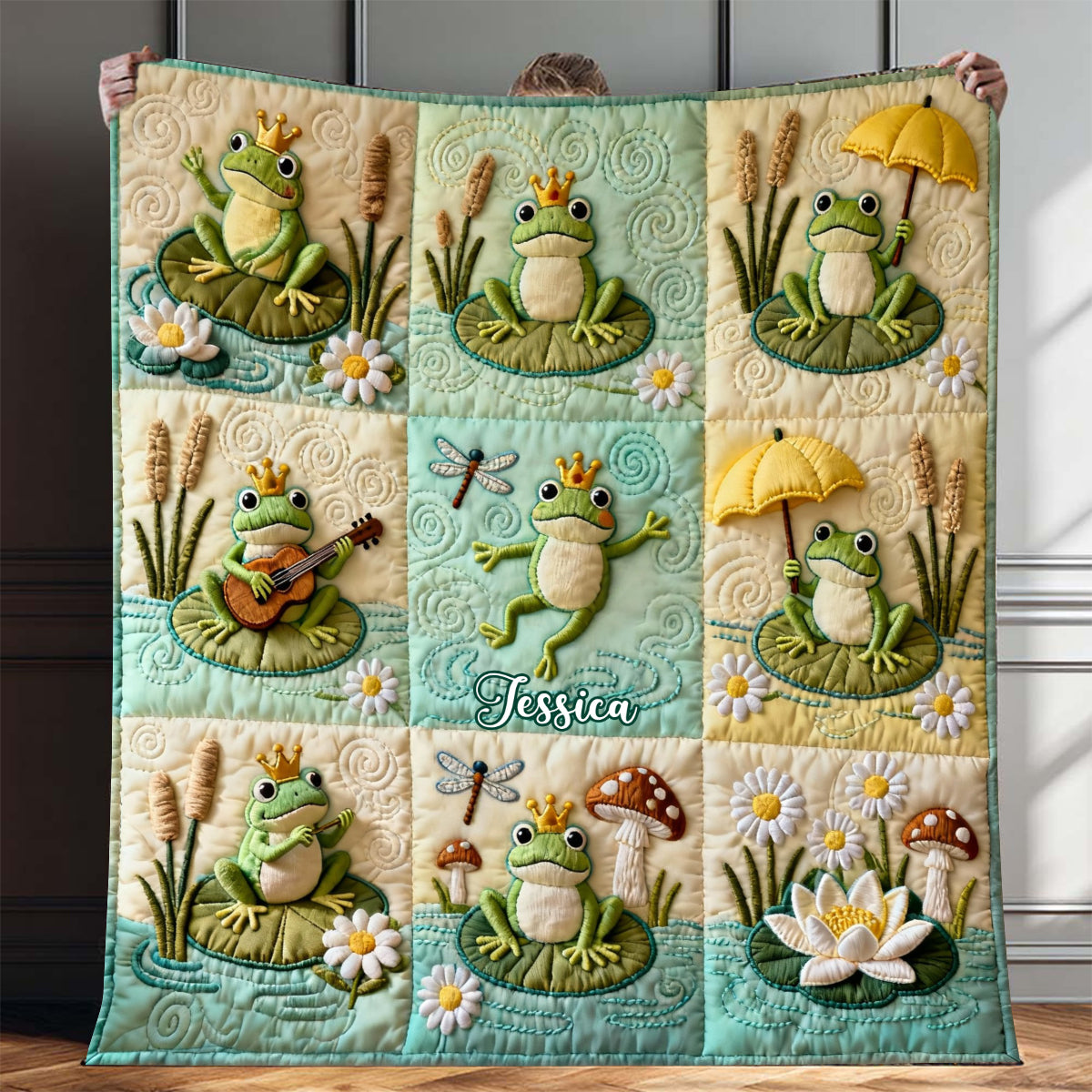 Love Frogs - Personalized Frog Blanket