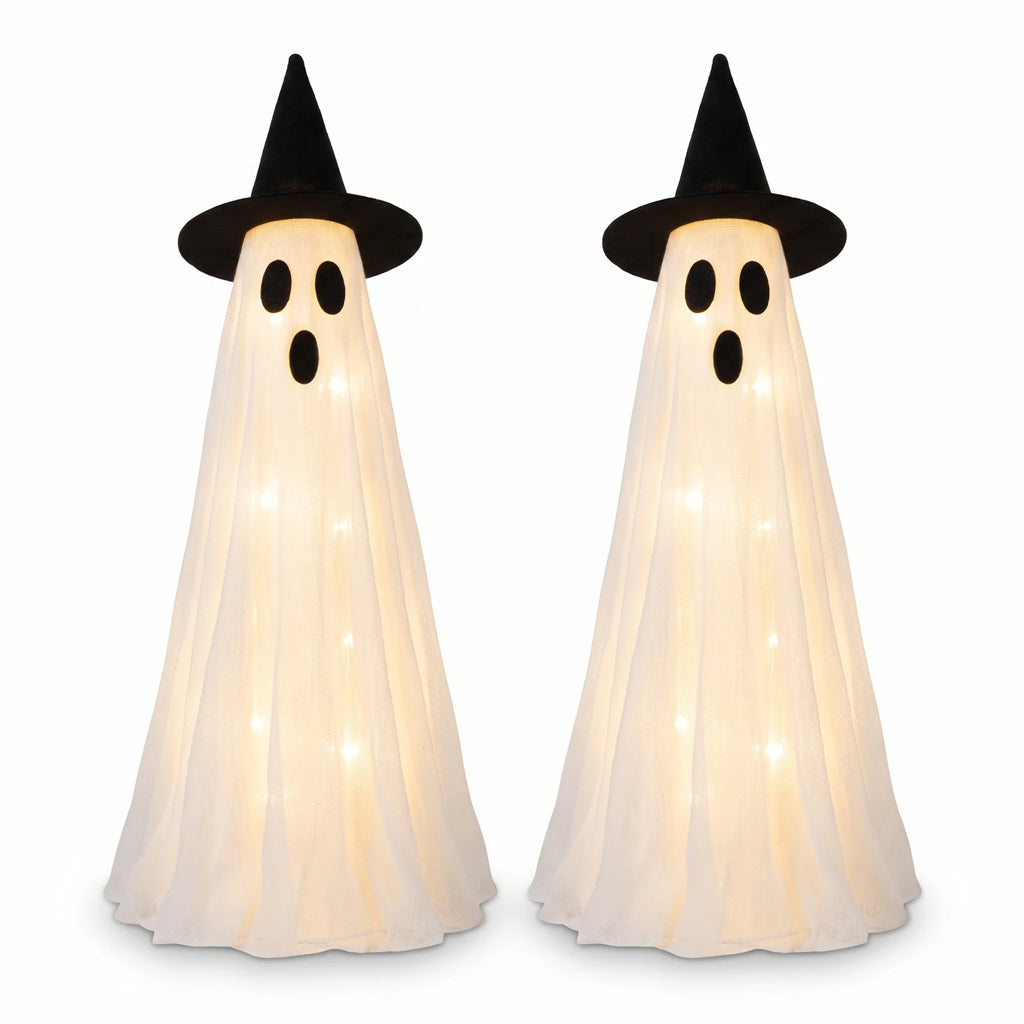 2PCS Glitter Mesh Ghost Light With Remote Control