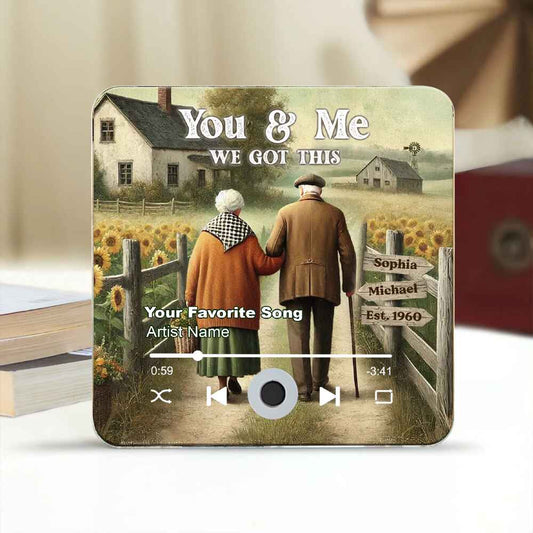 Eternal Love Couple Growing Old Together - Personalized Couple Music Fridge Magnet