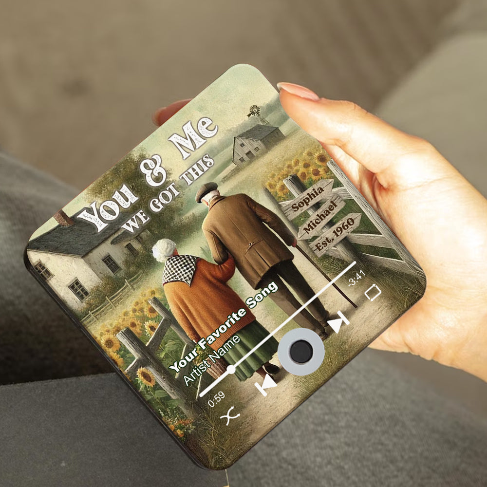 Eternal Love Couple Growing Old Together - Personalized Couple Music Fridge Magnet