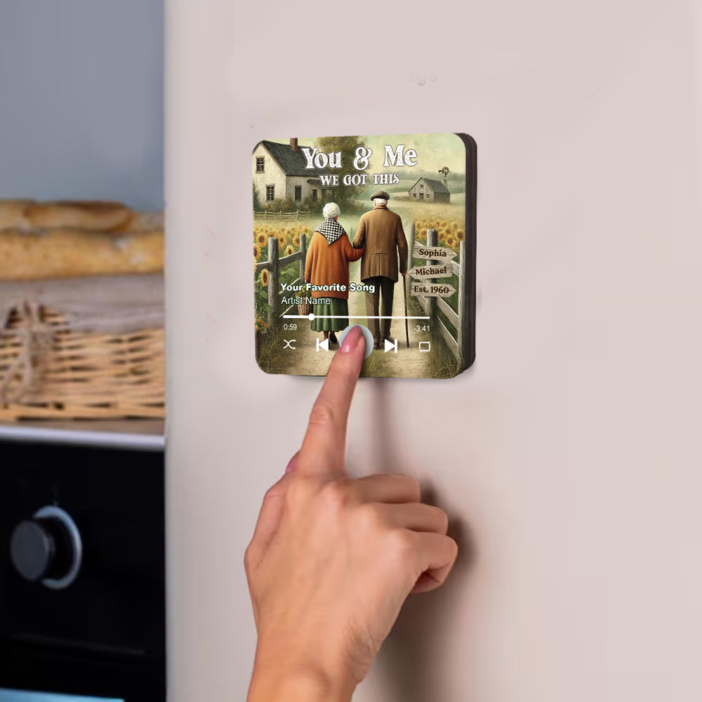 Eternal Love Couple Growing Old Together - Personalized Couple Music Fridge Magnet
