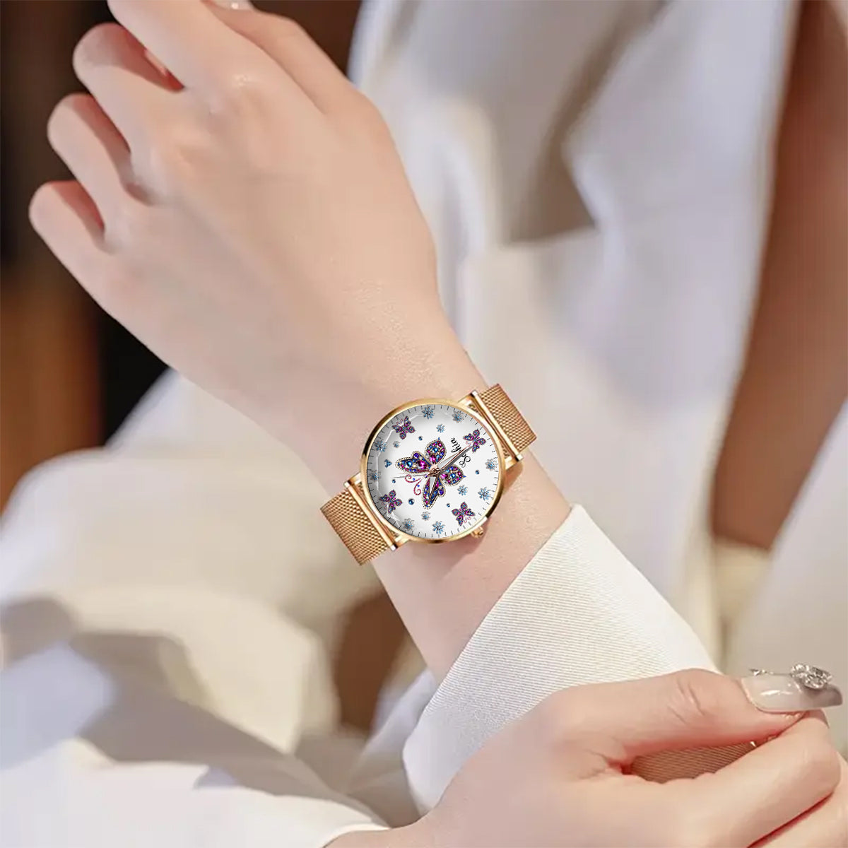 Beautiful Butterfly - Personalized Butterfly Women Hand Watch