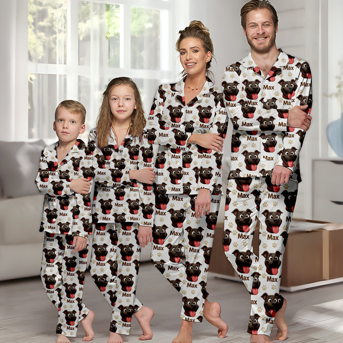 Custom Photo My Best Friend Has Four Paws - Personalized Dog Button Down Pajamas