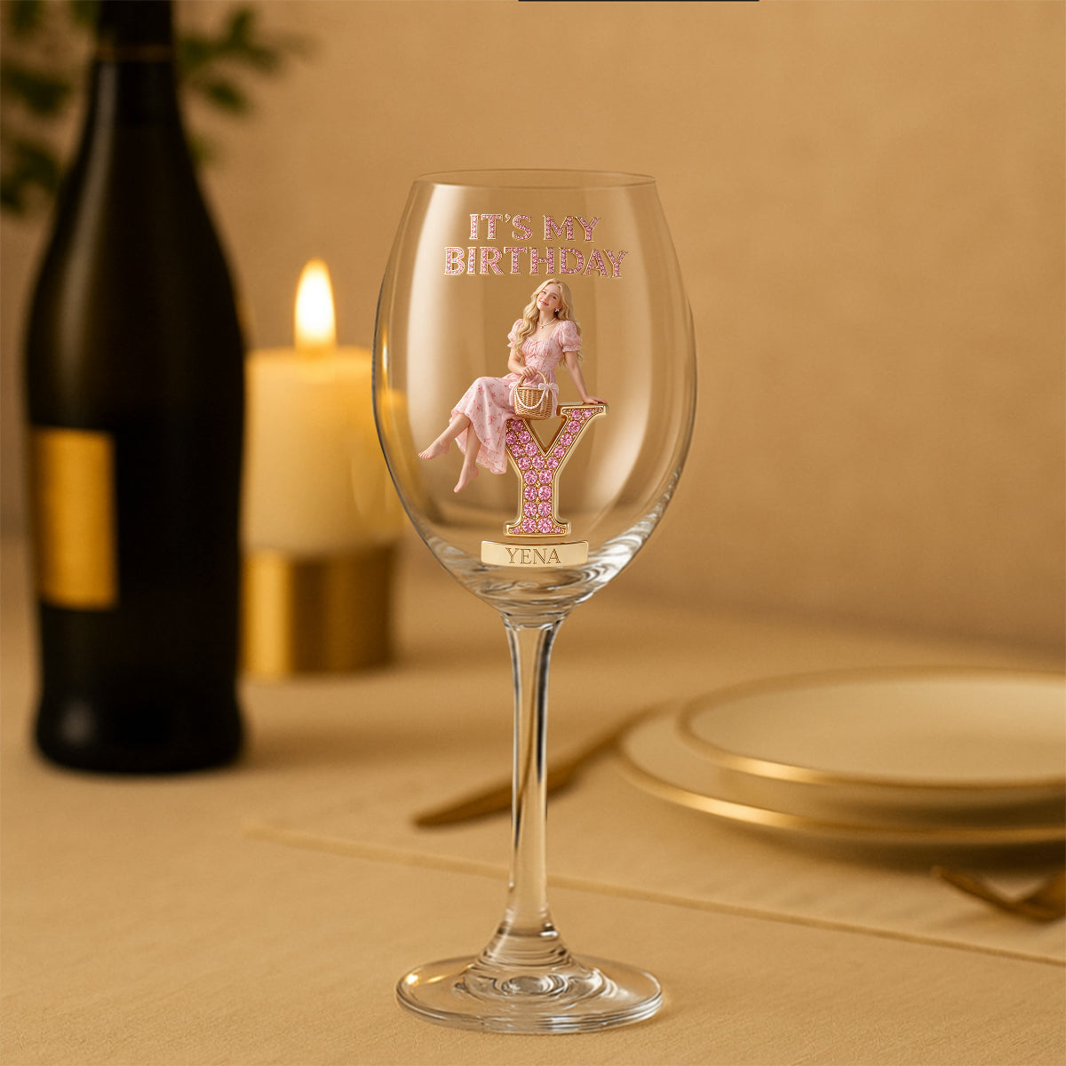 It's My Birthday - Personalized Birthday Wine Glass With Long Stem