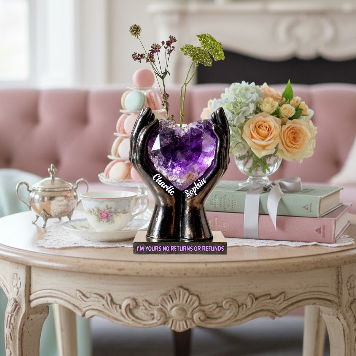 Till Death Do Us Part - Personalized Couple Custom Shape Acrylic Flower Vase