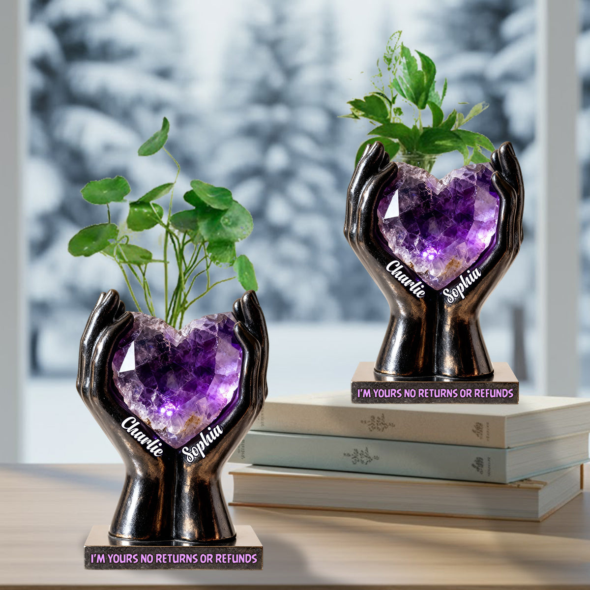 Till Death Do Us Part - Personalized Couple Custom Shape Acrylic Flower Vase