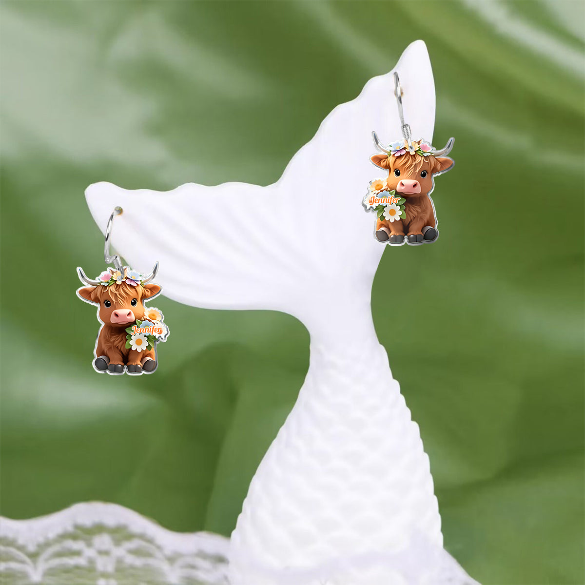 Just A Girl Who Loves Highland Cows - Personalized Highland Cow Earrings