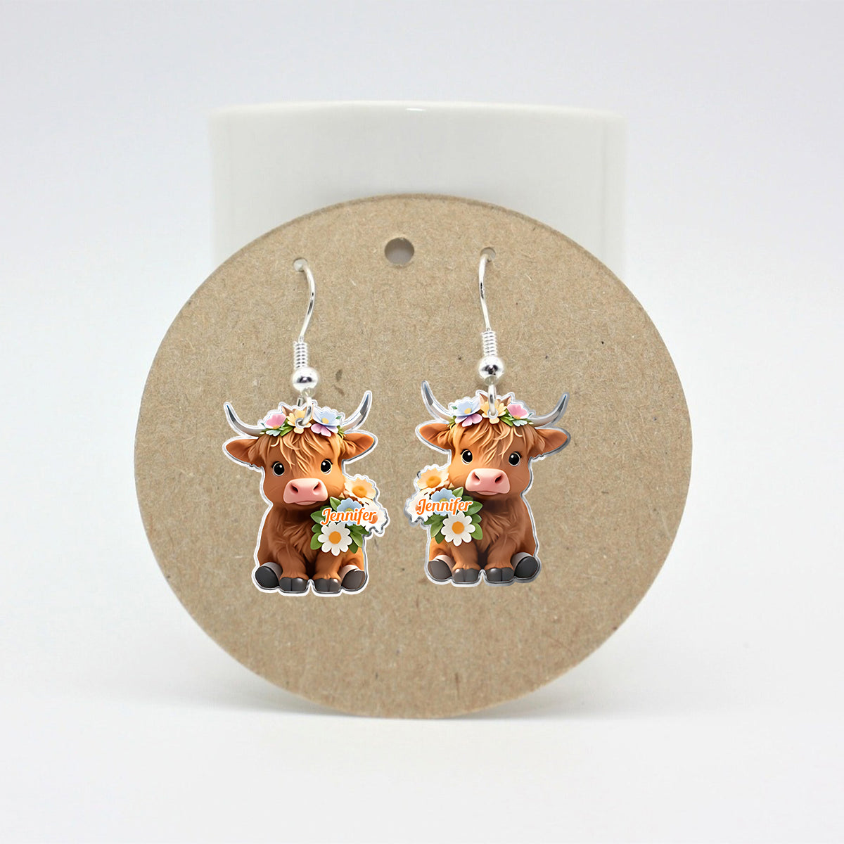 Just A Girl Who Loves Highland Cows - Personalized Highland Cow Earrings