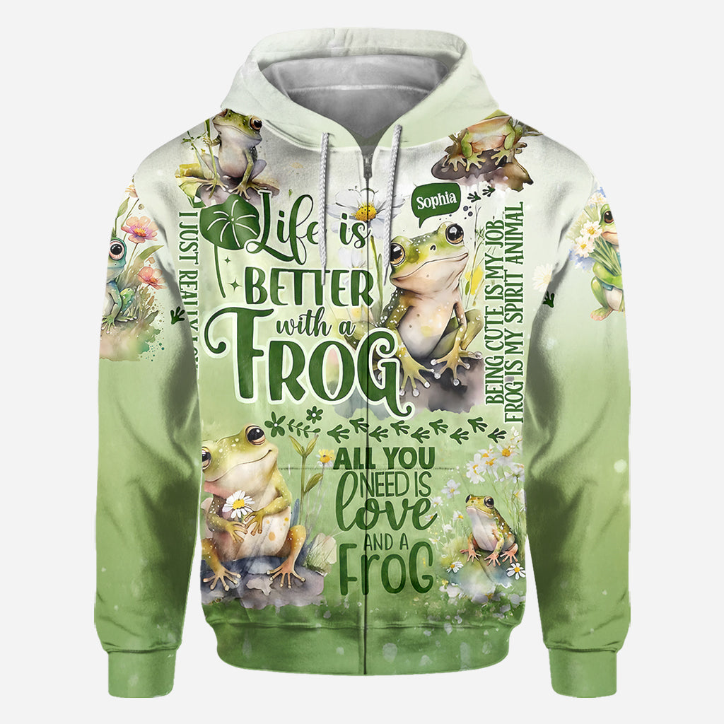Life Is Better With Frogs - Personalized Frog All Over Shirt