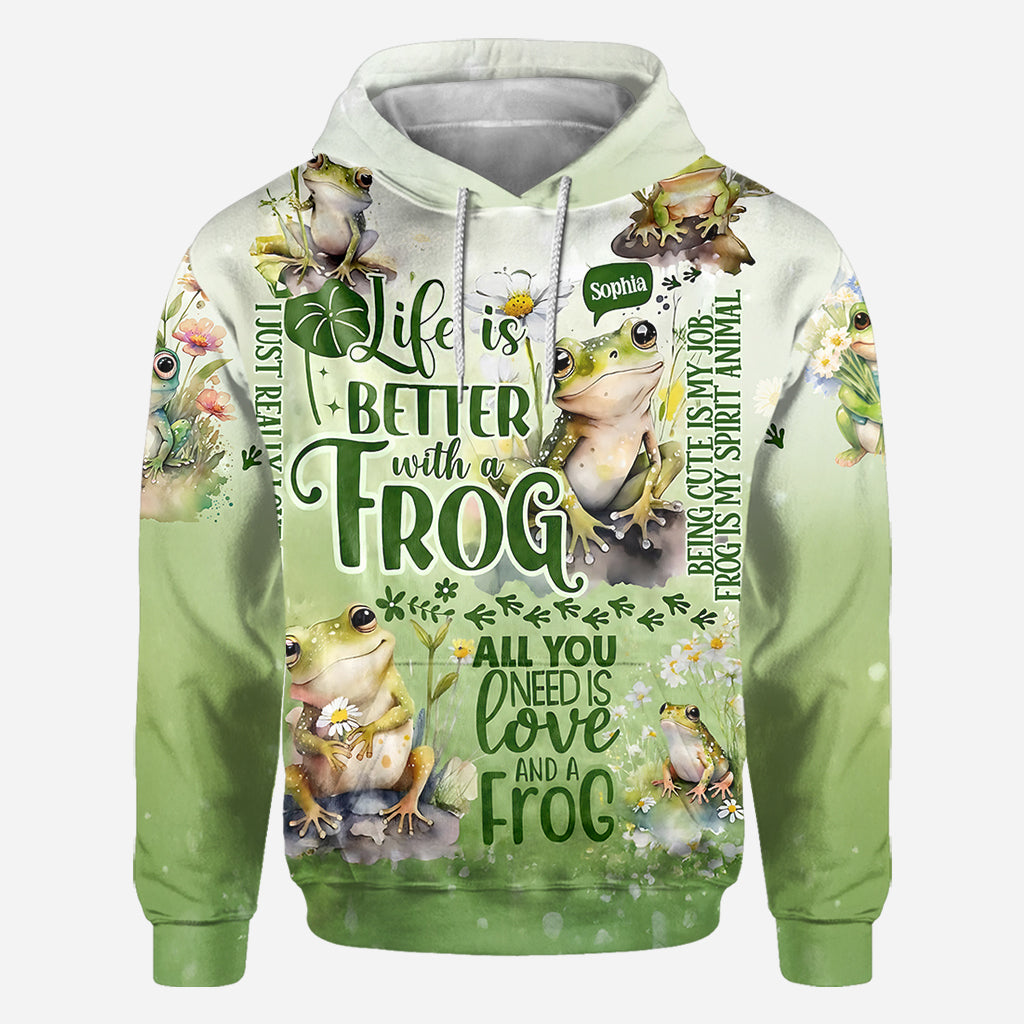Life Is Better With Frogs - Personalized Frog All Over Shirt