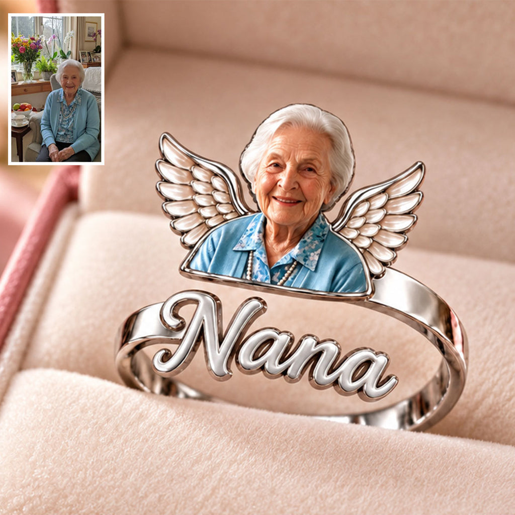 In Loving Memory - Personalized Memorial Adjustable Shaped Ring