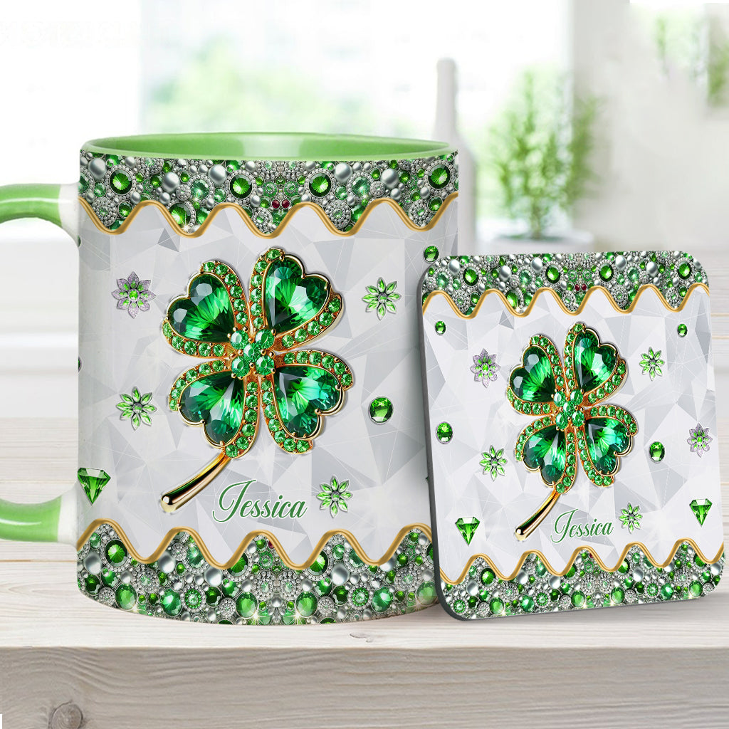 Lucky Four-Leaf Clover - Personalized Saint Patrick's Day Accent Mug