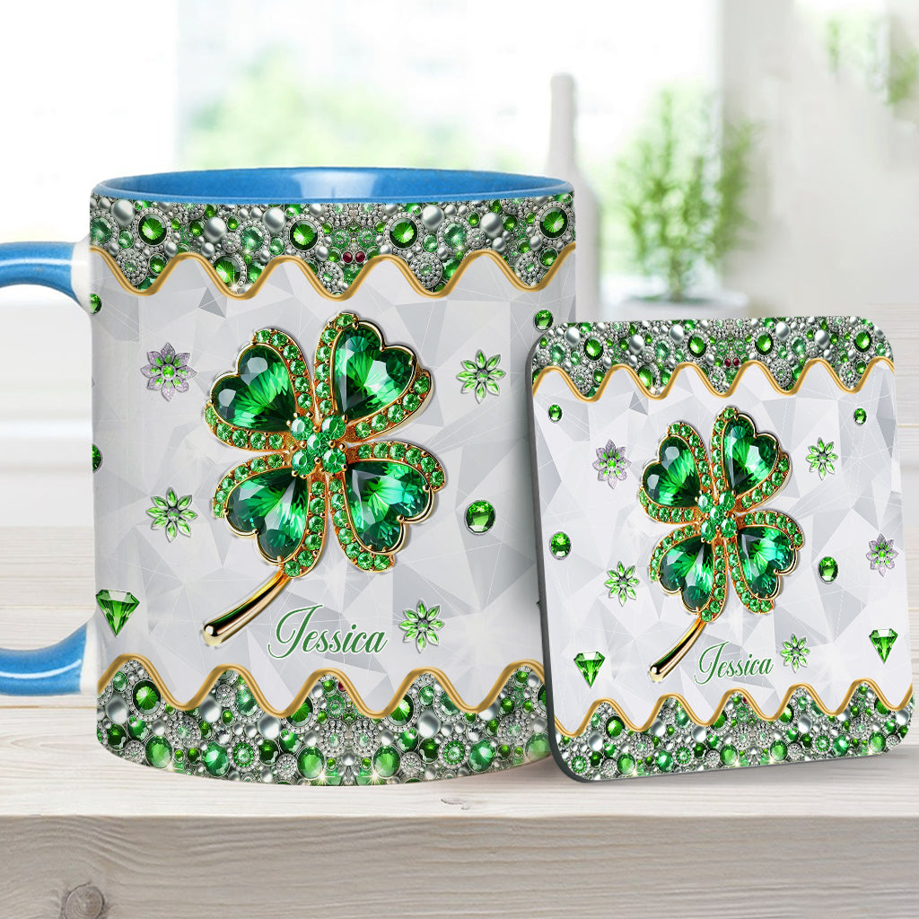 Lucky Four-Leaf Clover - Personalized Saint Patrick's Day Accent Mug