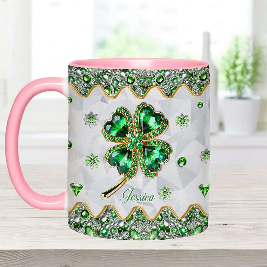 Lucky Four-Leaf Clover - Personalized Saint Patrick's Day Accent Mug