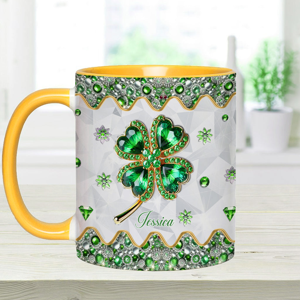 Lucky Four-Leaf Clover - Personalized Saint Patrick's Day Accent Mug