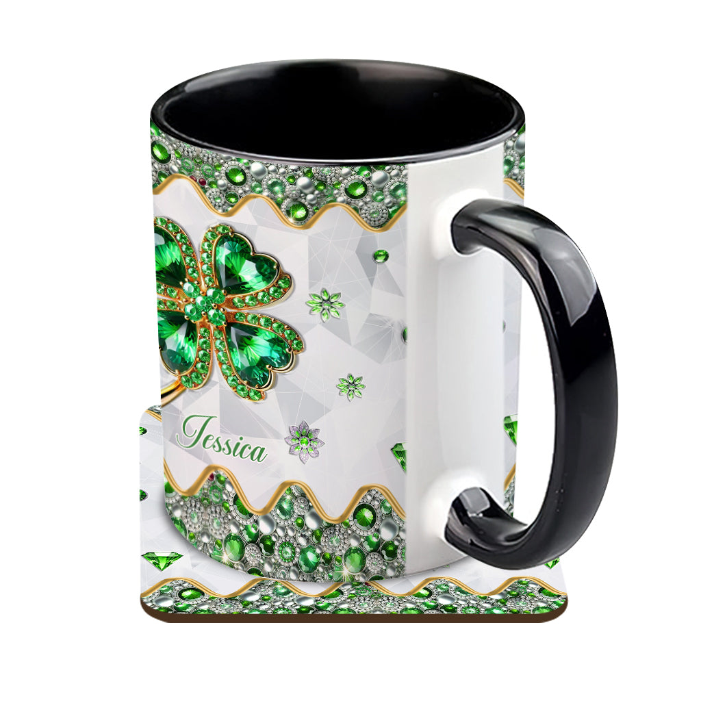 Lucky Four-Leaf Clover - Personalized Saint Patrick's Day Accent Mug