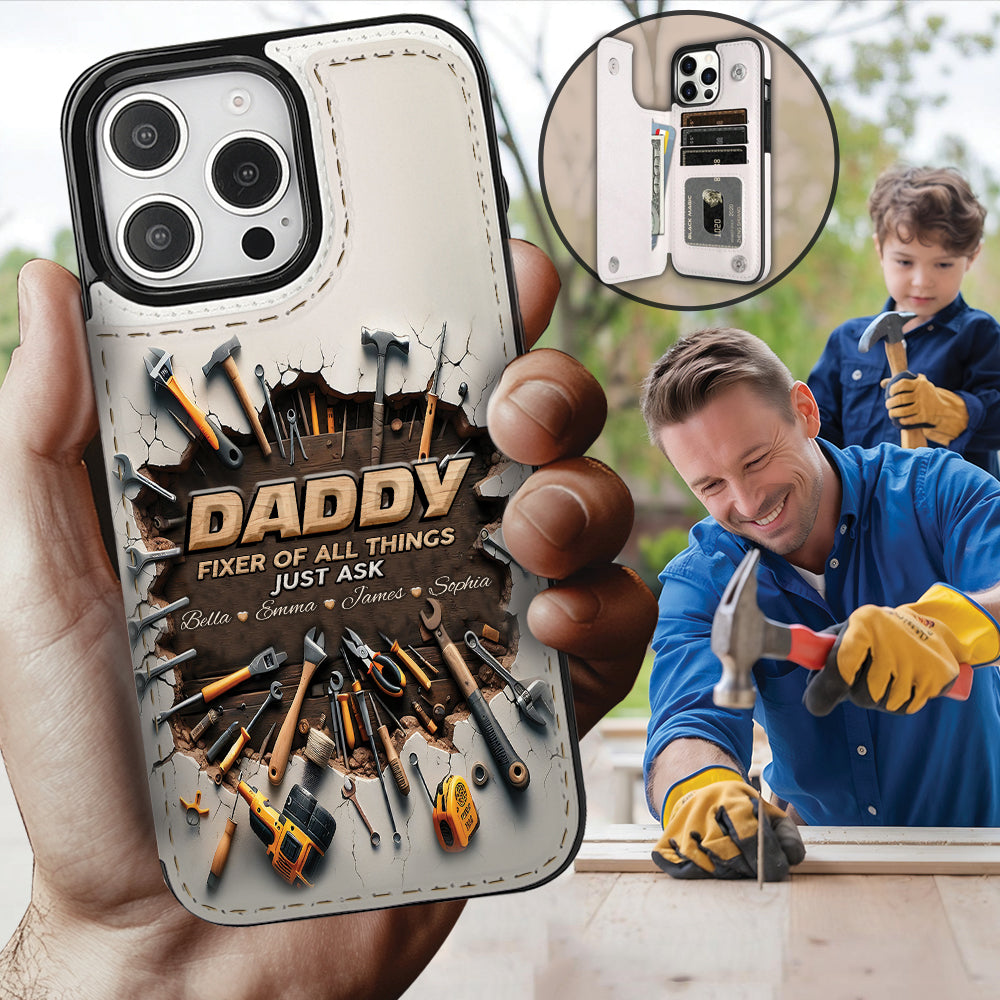 Fixer Of All Things - Personalized Father Foldable Wallet Phone Case