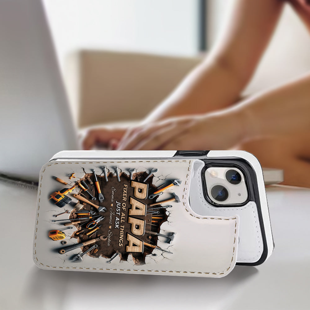Fixer Of All Things - Personalized Father Foldable Wallet Phone Case