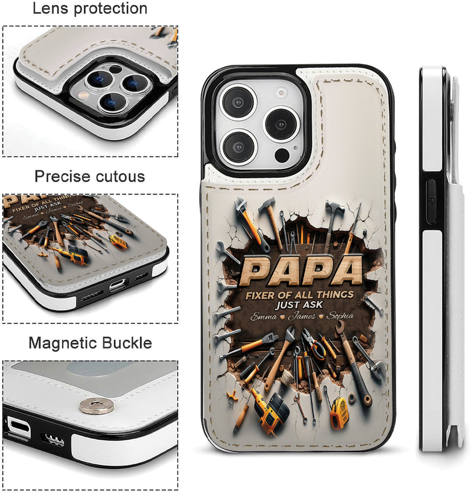 Fixer Of All Things - Personalized Father Foldable Wallet Phone Case