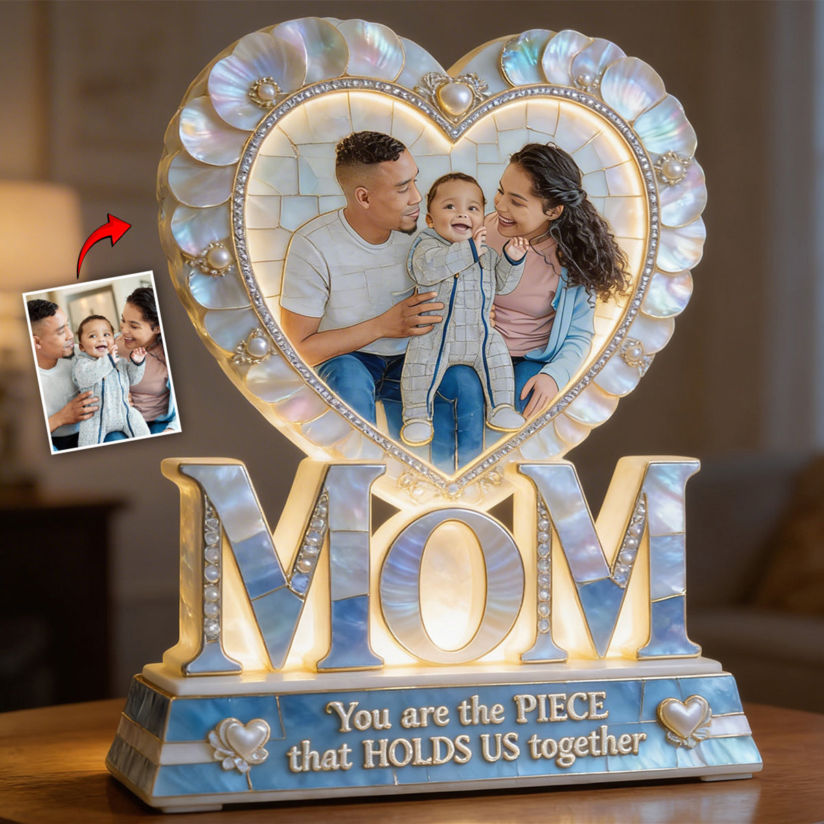 Mom Holds Us Together - Personalized Mother Acrylic LED Night Light