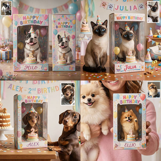 Happy Birthday My Little Fur Baby - Personalized Dog Acrylic Display Box