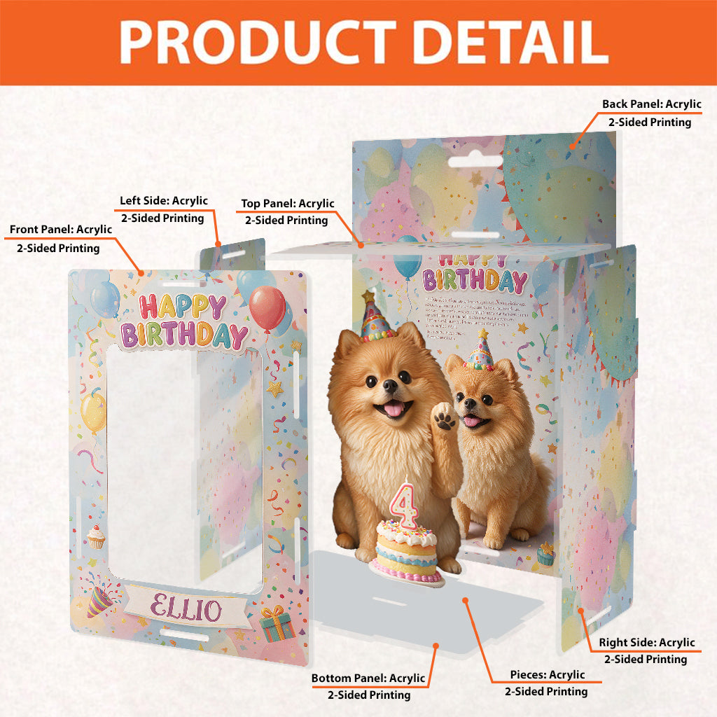 Happy Birthday My Little Fur Baby - Personalized Dog Acrylic Display Box