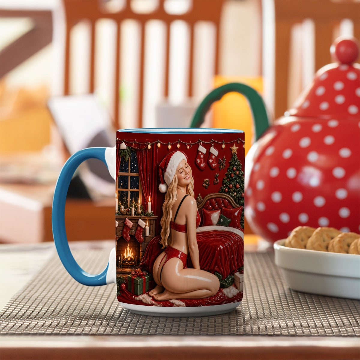 All I Want For Christmas Is You - Personalized Spicy Couple Bottom Printed Accent Mug