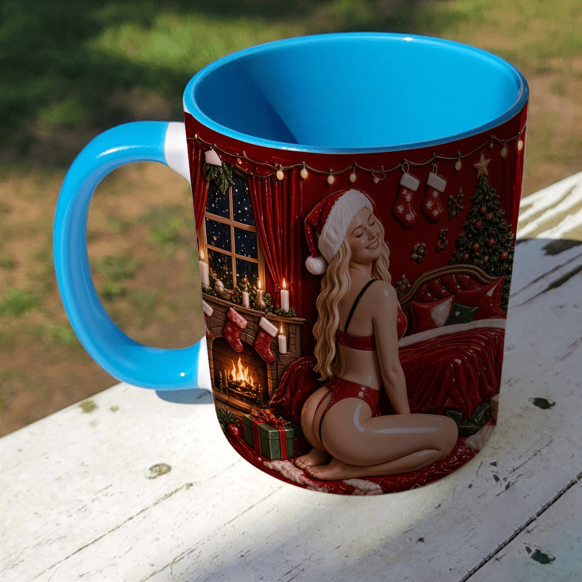 All I Want For Christmas Is You - Personalized Spicy Couple Bottom Printed Accent Mug