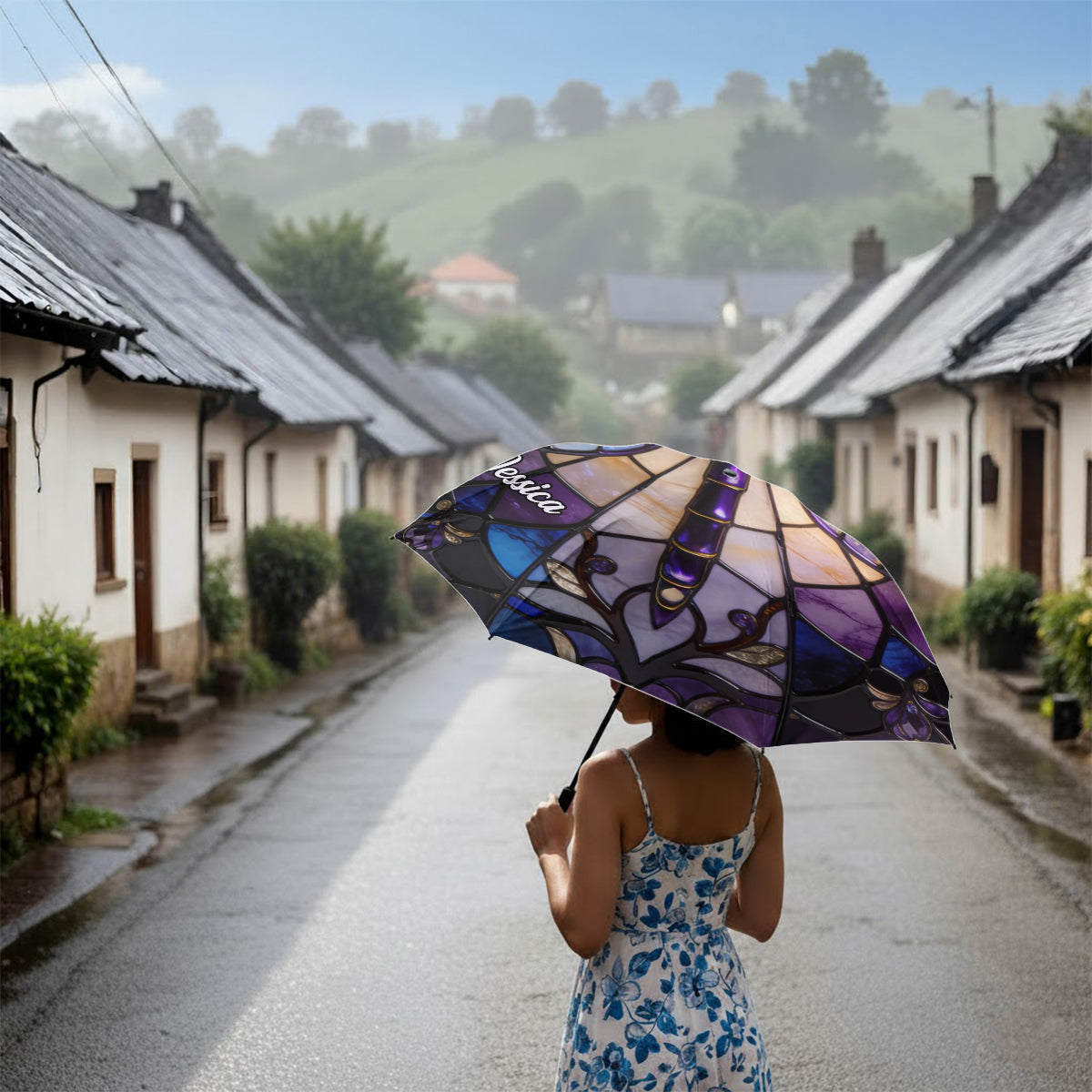 Libellule Majestueuse - Parapluie Libellule Personnalisé