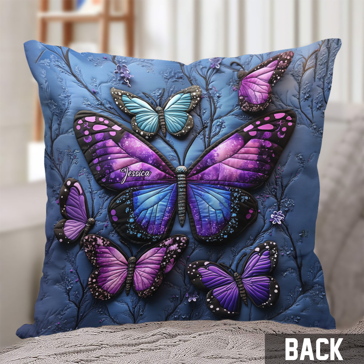 Beautiful Butterflies - Personalized Butterfly Throw Pillow