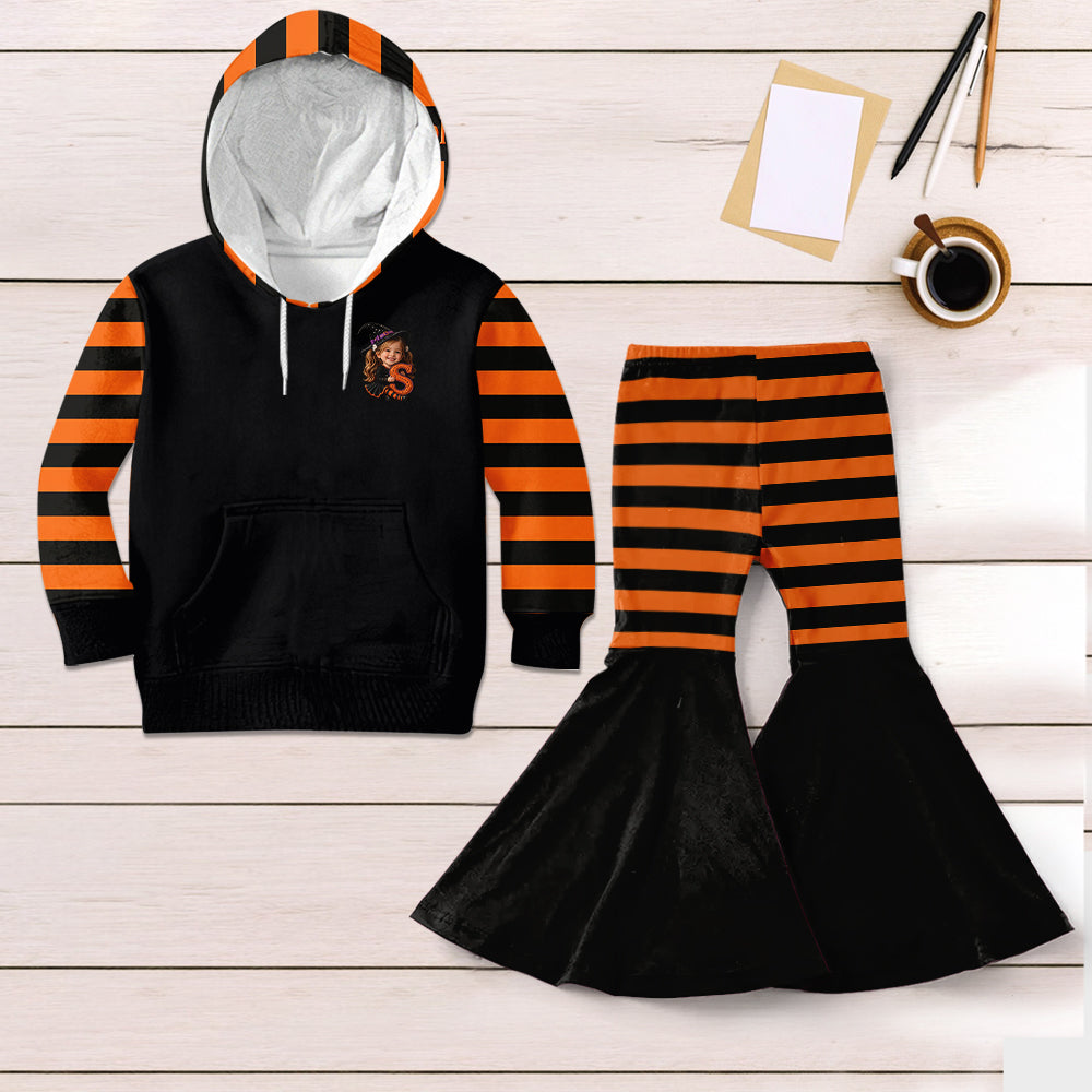 Cute Kids Halloween Set - Personalized Kid Hoodie & Flare Leggings Set
