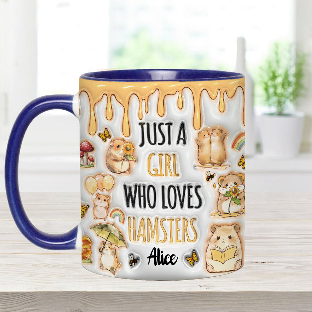 Just A Girl Who Loves Hamsters - Personalized Accent Mug