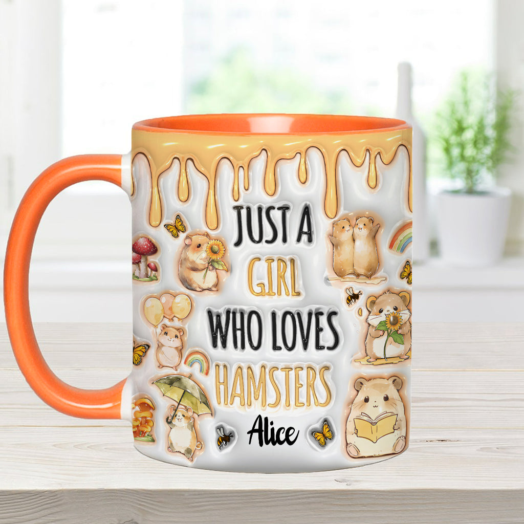 Just A Girl Who Loves Hamsters - Personalized Accent Mug