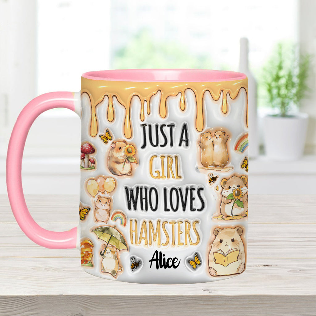 Just A Girl Who Loves Hamsters - Personalized Accent Mug