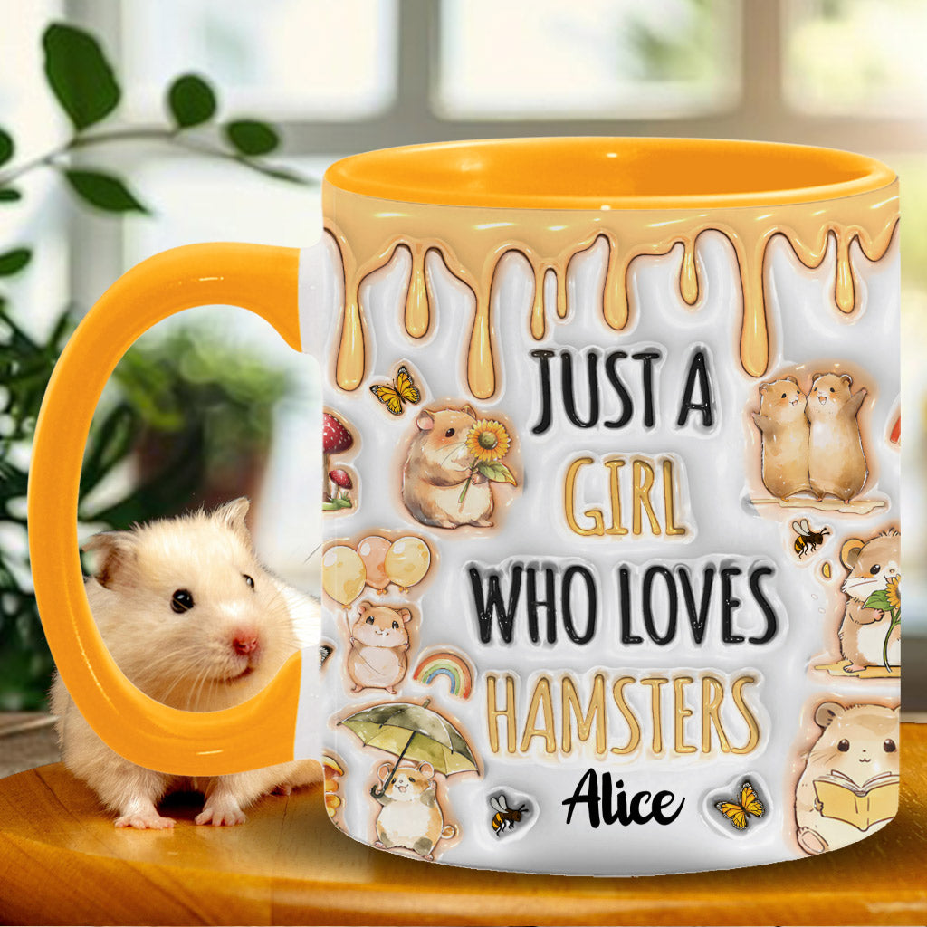 Just A Girl Who Loves Hamsters - Personalized Accent Mug