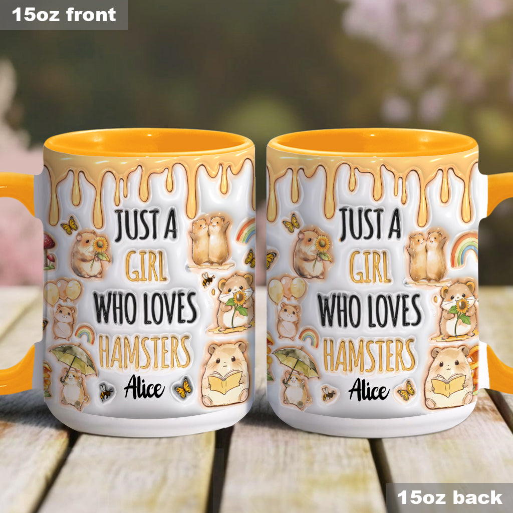 Just A Girl Who Loves Hamsters - Personalized Accent Mug