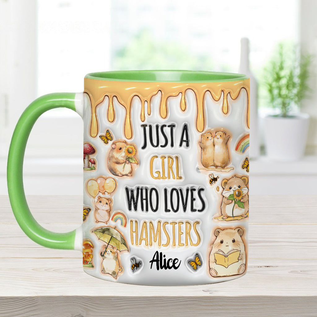 Just A Girl Who Loves Hamsters - Personalized Accent Mug