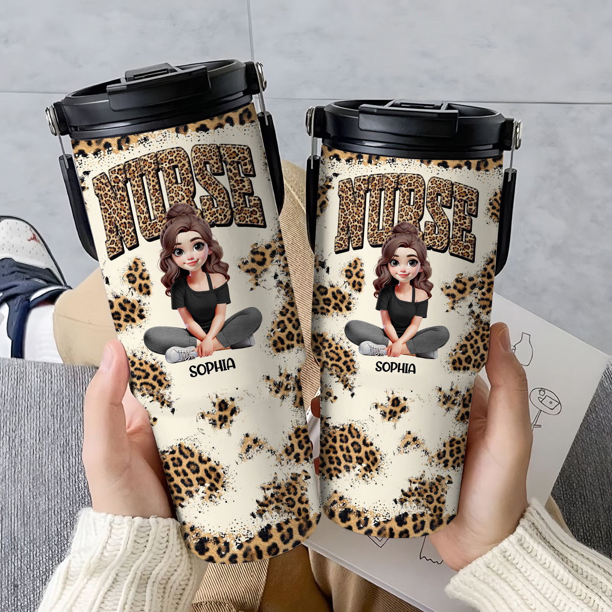 Nurse Life - Personalized Nurse Tumbler With Grip Handle