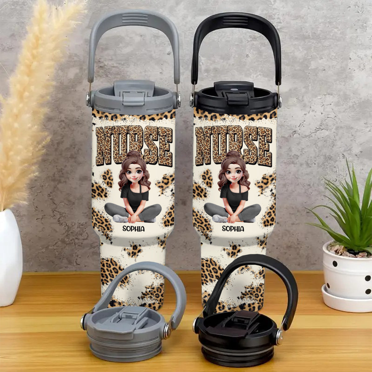 Nurse Life - Personalized Nurse Tumbler With Grip Handle