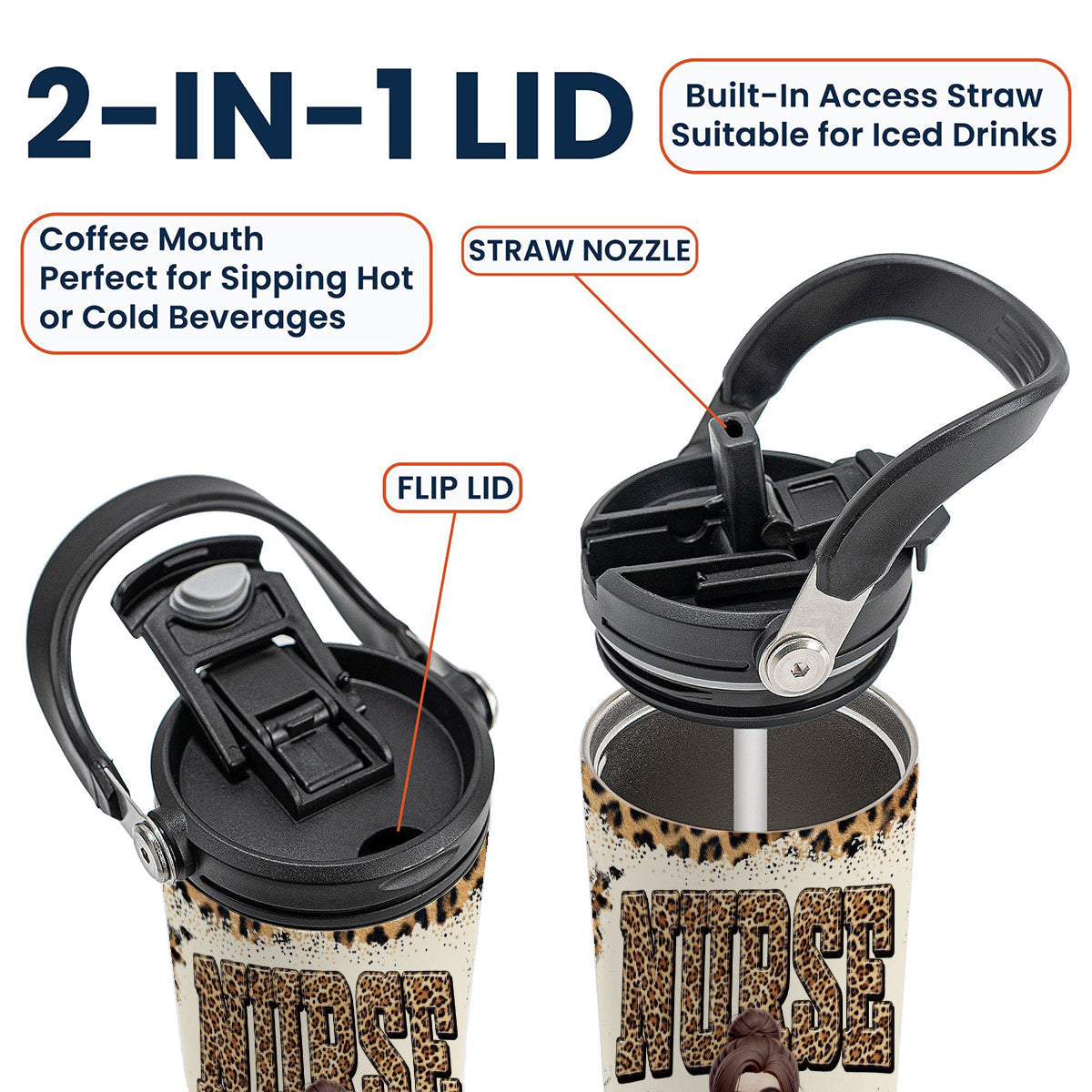 Nurse Life - Personalized Nurse Tumbler With Grip Handle